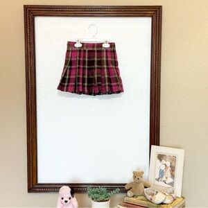 The Children's Place EUC 2015 Pink & Brown Plaid Pleated Skirt Size 6